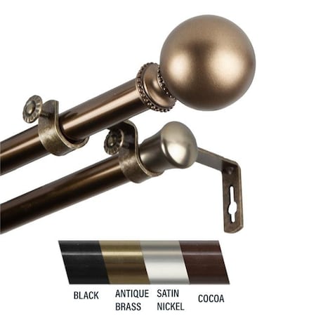 Central Design Central Design 4783-284 Julian 0.81 in. Double Curtain Rod; 28-48 in. - Antique Brass 4783-284
